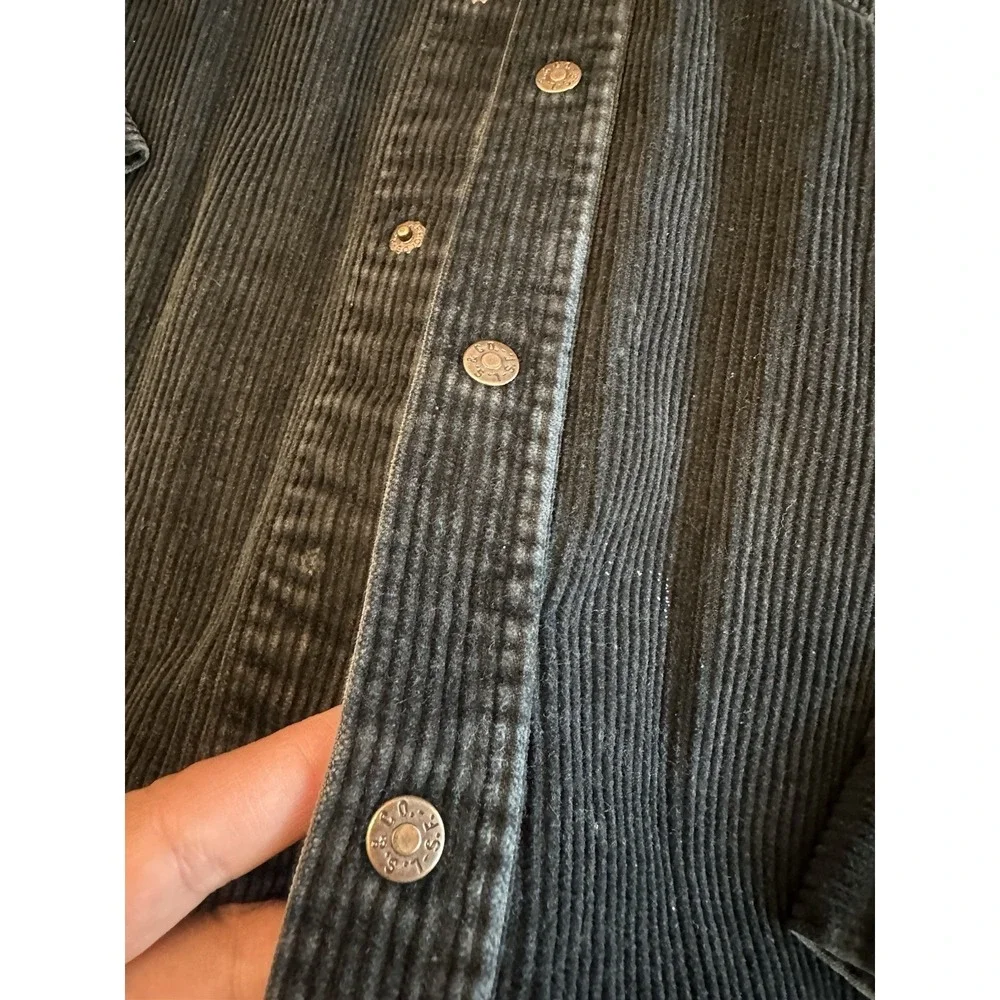 Levis Barstow Western Snap Black Corduroy‎ Shirt Jacket Men's Standard Fit M